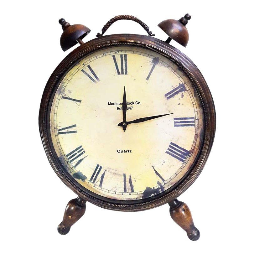 Very Large 25" Rustic Alarm Clock Decor Chairish