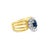 Contemporary Diamond & Sapphire Halo Engagement Ring 1.25cttw 14k Yellow Gold, Size 9 For Sale - Image 3 of 4