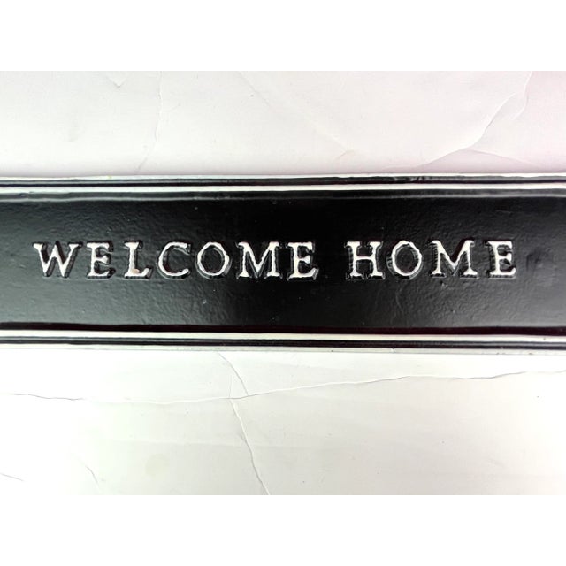 Contemporary Contemporary Black White Metal Welcome Home Sign For Sale - Image 3 of 7