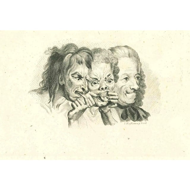 Baroque Thomas Holloway, Three Grotesque Characters, Original Etching, 1810 For Sale - Image 3 of 3