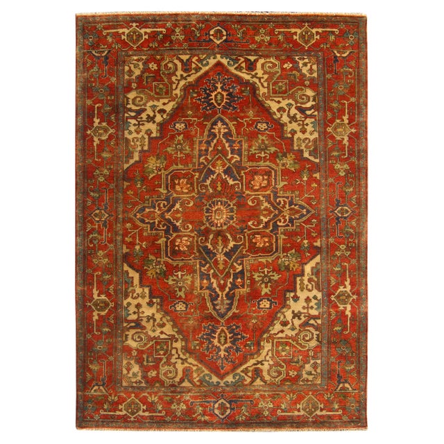 Exquisite Rugs Serapi Hand knotted Wool Red/Multi Rug-14'x18' For Sale In Los Angeles - Image 6 of 6