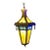 Vintage Gothic 6 Panel Stained Glass Swag Lamp Hanging Lantern For Sale