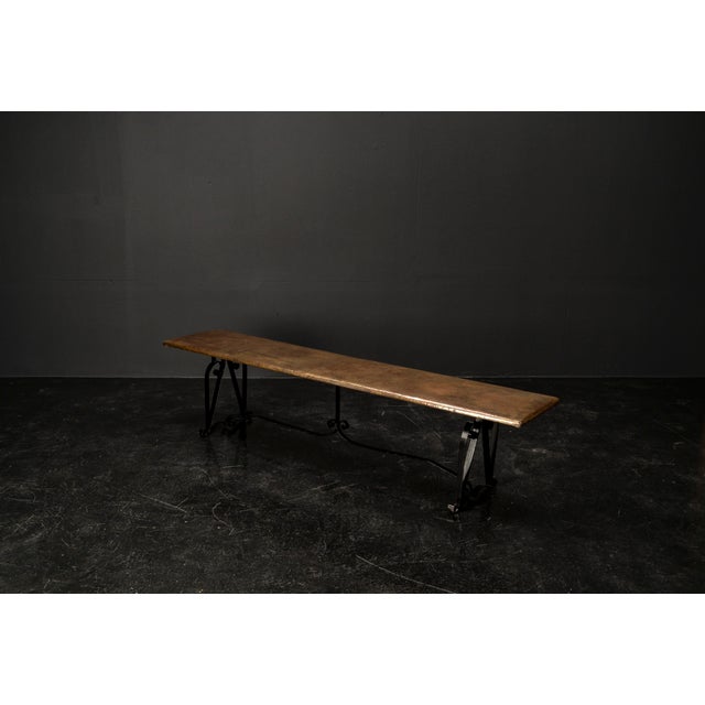 Handcrafted Copper-Clad Bench, 1920s For Sale - Image 4 of 18