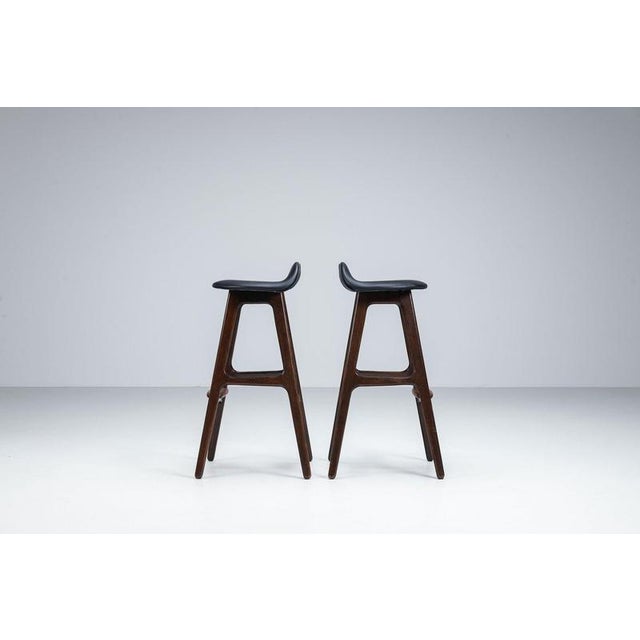 1960s OD61 Bar Stools by Erik Buch for Oddense Mobler, Denmark, 1965, Set of 2 For Sale - Image 5 of 12
