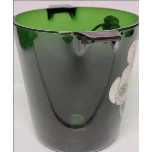 Late 20th Century Vintage Perrier-Jouët Green Glass Champagne Bucket With Champagne Flutes Set- 9 Pieces For Sale - Image 5 of 8