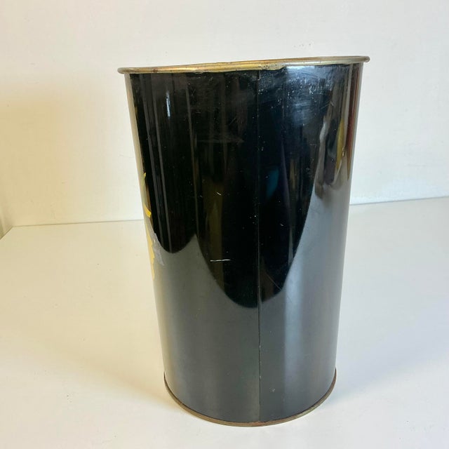 Mid 20th Century Mid-Century Boho Chic Metal Wastebasket. For Sale - Image 5 of 14