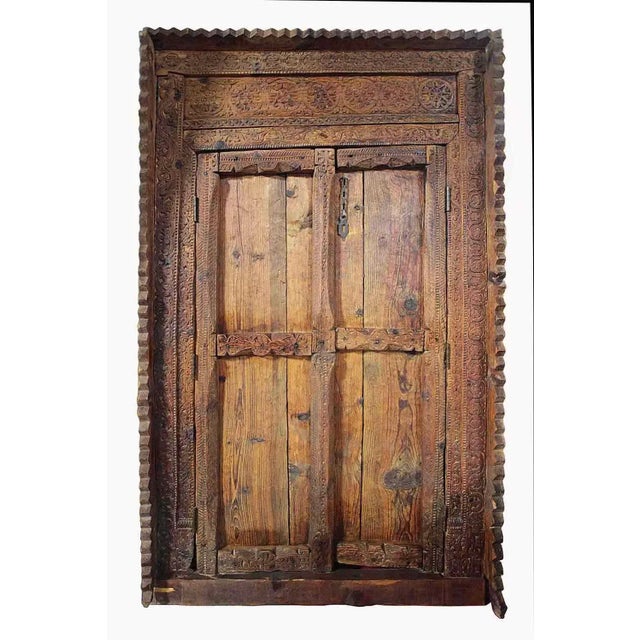 Antique Carved Teakwood Doors in Frame For Sale - Image 10 of 10