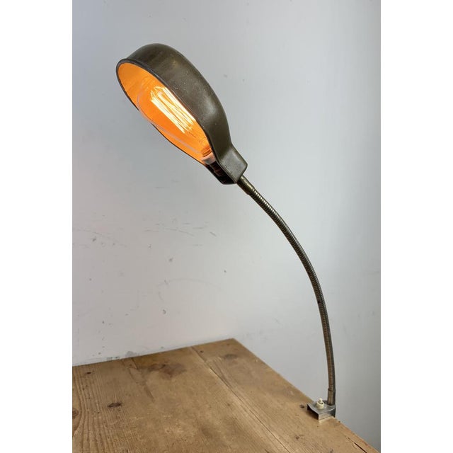 Vintage Grey Italian Gooseneck Table Lamp from GCME, 1950s For Sale - Image 17 of 18