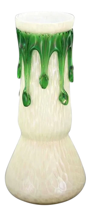 Contemporary Green Pearl Iridescent Art Glass Vase