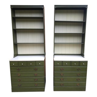 Ethan Allen American Traditional Series Chest With Hutch Bookcase For Sale