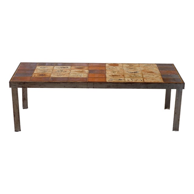 Vintage Ceramic Coffee Table by Roger Capron, France, 1970s For Sale