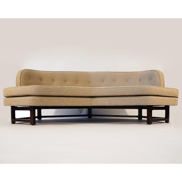 Edward Wormley for Dunbar Sofa #6329 C.1965 Janus Collection. Fully restored and reupholstered in a beige open weave...
