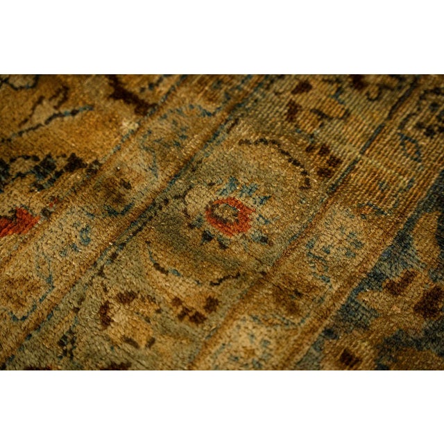 Persian 1900s Beige Classic Khorasan Designs Antique Knotted Wool Persian Mashad Rug For Sale - Image 3 of 9