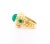 Vintage 3 Carat Cabochon Cut Colombian Emerald Bezel in 20k Yellow Gold Ring Size 6.25 For Sale - Image 4 of 10