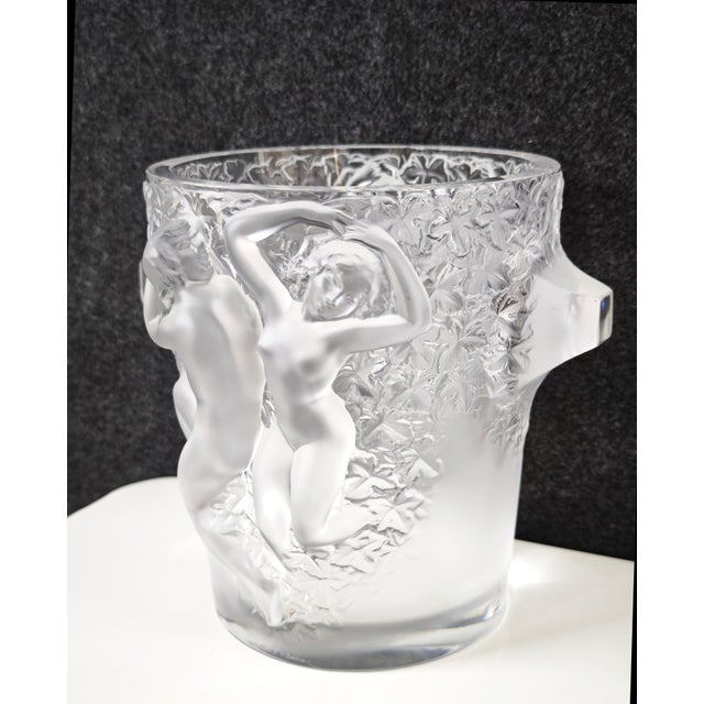 Glass Ganimede Ice Bucket in Satin Crystal by René Lalique for Lalique, Paris, 1950 For Sale - Image 7 of 16