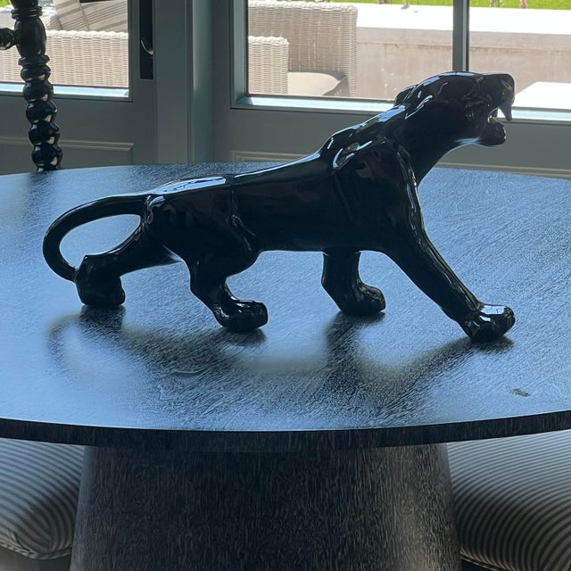 Beautiful glossy MCM stalking black panther measuring approximately 22” long. No maker mark. In great condition except for...