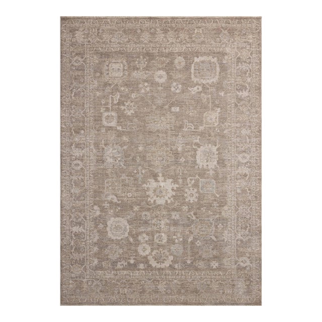 Chris Loves Julia x Loloi Louisa Taupe / Ivory 18" x 18" Sample Rug For Sale