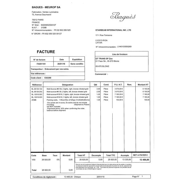 Gilt Bronze Two-Light Wall Sconces by Maison Bagues, 2018, Set of 2 For Sale - Image 6 of 7