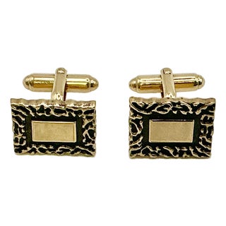 1950s Mid-Century Boho Chic Brutalist Hollywood Regency Cuff Links - A Pair. For Sale