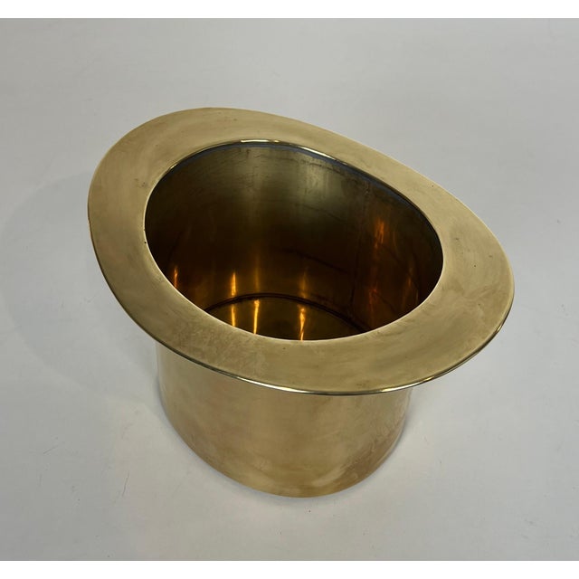 1920s Top Hat Brass Champagne Bucket For Sale - Image 9 of 12