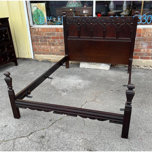 Antique Full Bed Attributed to John Widdicomb For Sale - Image 9 of 11