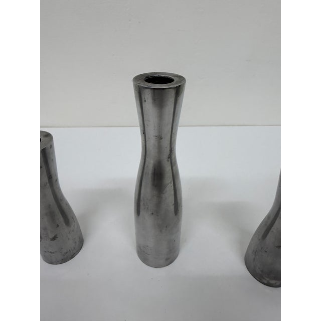 Erika Pekkari Steel Candlestick Holders, 1990s - Set of Three For Sale - Image 9 of 13