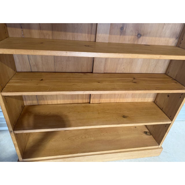 Brown Antique Pine Bookcase With Three Adjustable Shelves From England For Sale - Image 8 of 18