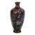 Antique Cloisonne Enameled Cabinet Vase With Garden Flowers Early 20thC For Sale