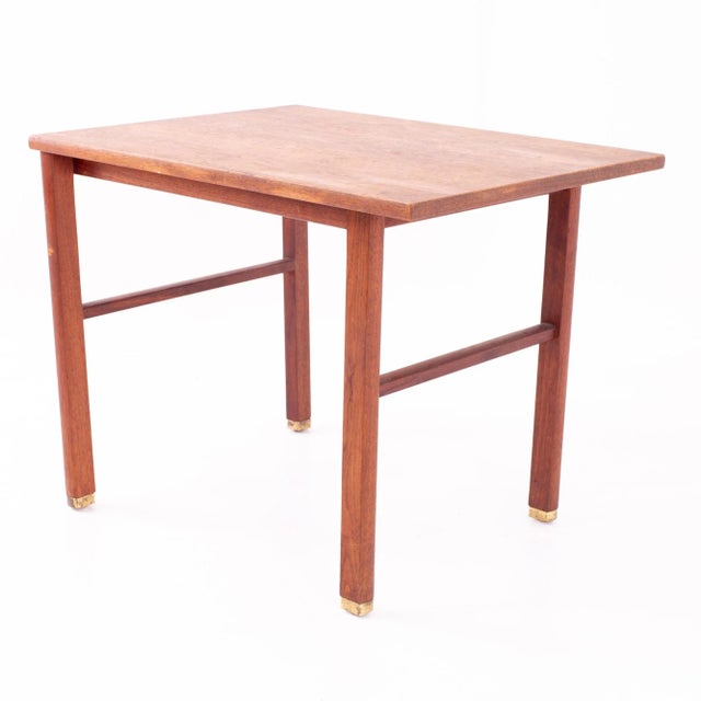 Brown Edward Wormley for Dunbar Mid Century Mahogany and Brass Side Table For Sale - Image 8 of 12