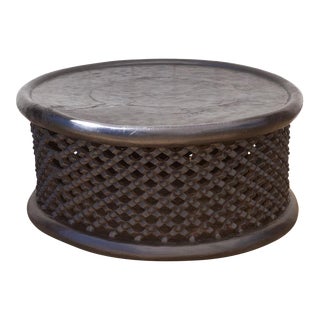 Rare Interweave Round Bamileke Table For Sale
