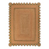 4'x6' Olive Green Scallop Jute Hand Made Rug For Sale