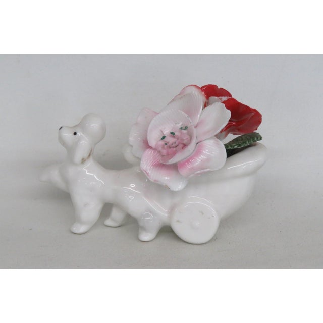 Thorley Bone China Figurine Poodle Pulling Cart of Flowers Made in England 5156b For Sale - Image 4 of 18