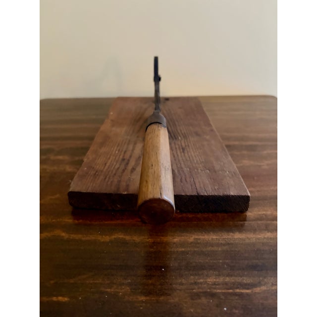 Antique French Country Wooden & Iron Herb Cutter or Cheese Board For Sale - Image 9 of 13