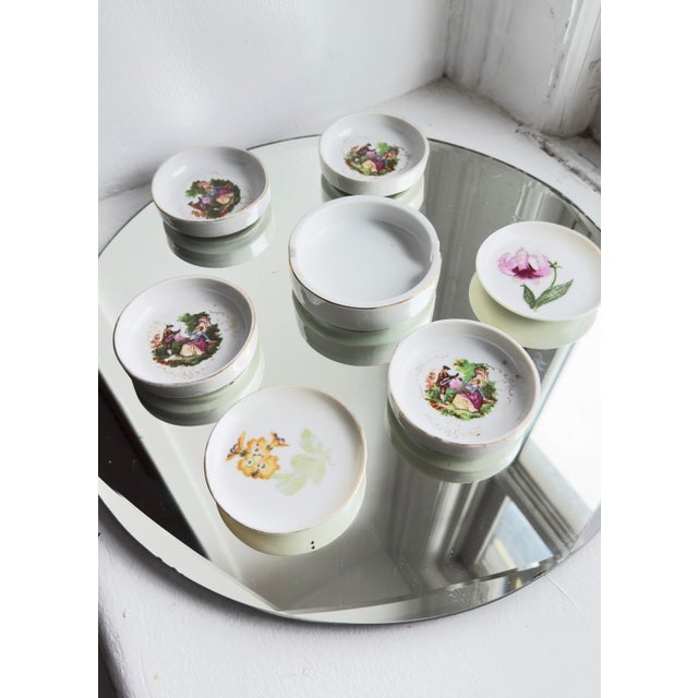 Intage Japanese & European Porcelain Tabletop Set – Floral Rococo Coasters, Tea Bag Holders & Ashtray” For Sale - Image 10 of 17
