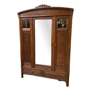 Antique Art Nouveau Wardrobe, 1910 For Sale