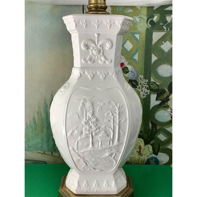 Chinoiserie 1960s Frederick Cooper Blanc De Chine Lamps With Shades - a Pair For Sale - Image 3 of 11