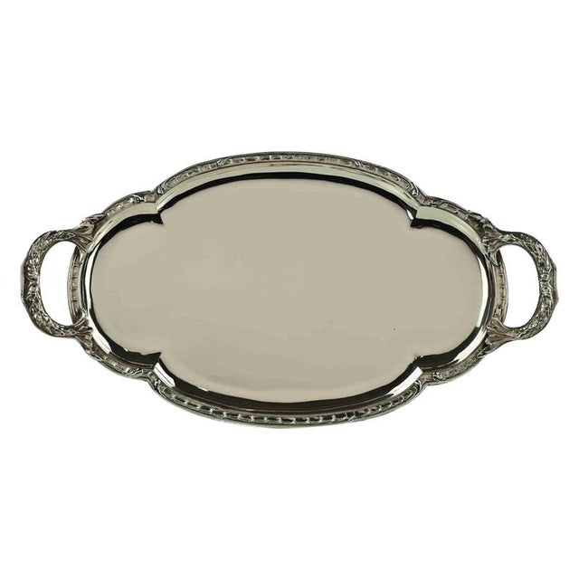 1970s Vintage Silver Plated Serving Tray, Italy, 1970s For Sale - Image 5 of 5