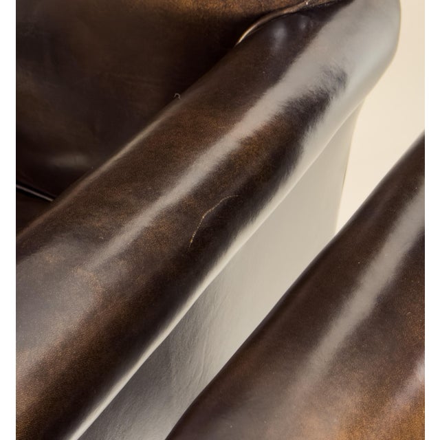 Pair, Hand-Carved Romweber Leather Chairs Made in the Usa For Sale - Image 10 of 10