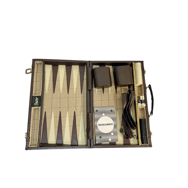 Ralph Lauren Vintage Mid-Century Plaid Backgammon Game Set in Travel Case For Sale - Image 4 of 16