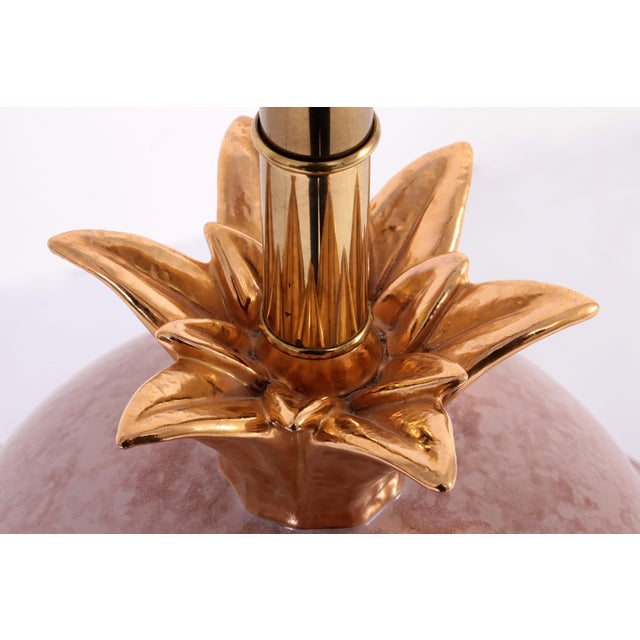 Large Vintage Italian Porcelain Lamp with Gold Detail, 1970s For Sale - Image 12 of 18