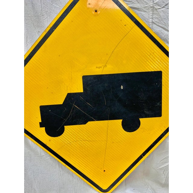Vintage Reflective Truck Road Sign Chairish