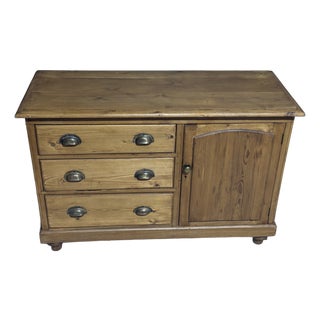 Antique Pine Dresser Base From England For Sale
