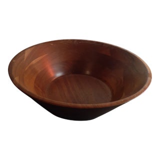 Vintage Genuine Walnut Bowl, Made in Usa For Sale