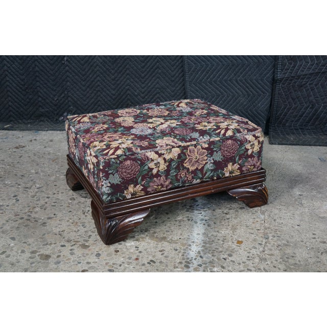 Wood 2 Antique Victorian Walnut Tapestry Upholstered Footstools Ottomans Bench Pair For Sale - Image 7 of 18