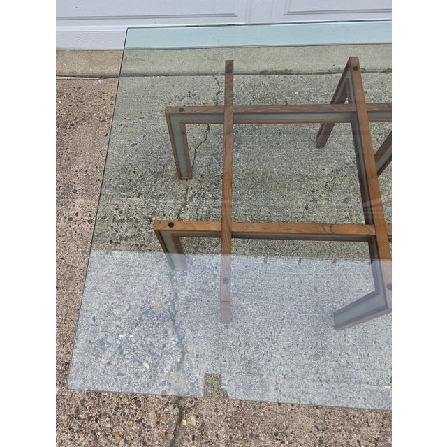 1970s Danish Modern Rosewood Aluminum Coffee Table Attributed to Henning Korch For Sale - Image 10 of 13