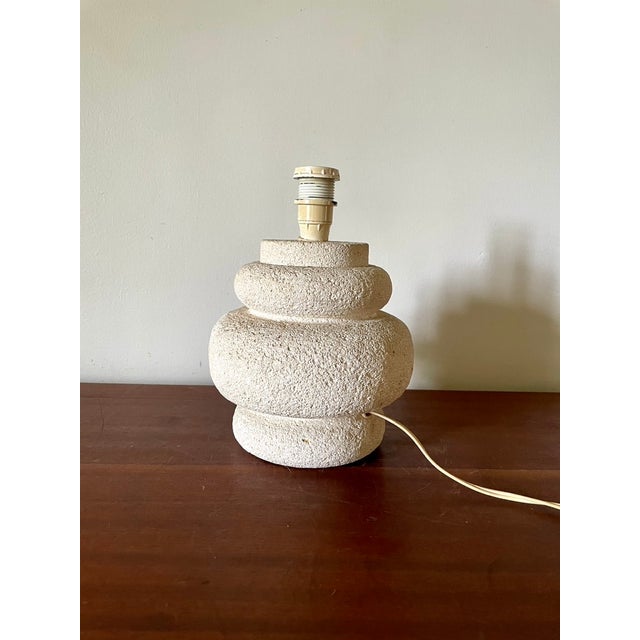 Vintage French White Stone Lamp Base, 1960 For Sale - Image 4 of 7