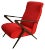 Red Italian Mahogany Lounge Chair, 1950s For Sale