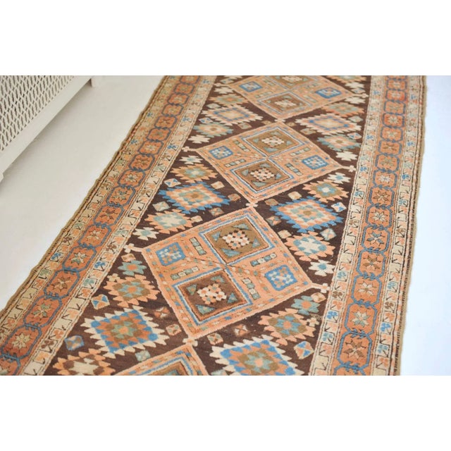 Textile 1940s Tribal Geometric Runner Rug , 3.5 x 11.6 For Sale - Image 7 of 11