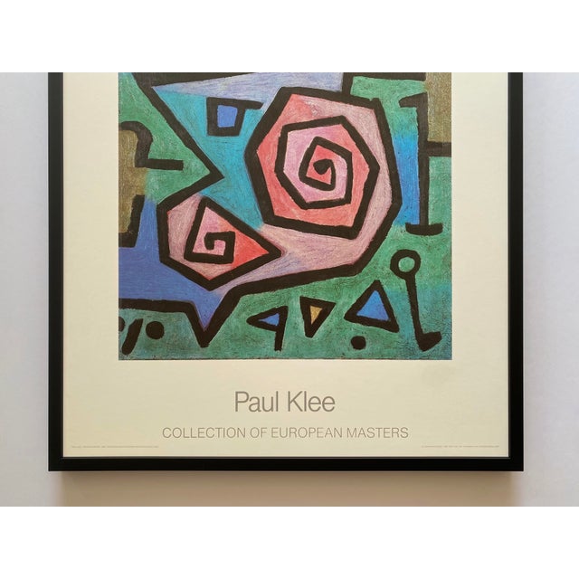 Mid-Century Modern Paul Klee Vintage 1986 Lithograph Print Framed Modernist Poster " Heroische Rosen " 1938 For Sale - Image 3 of 15