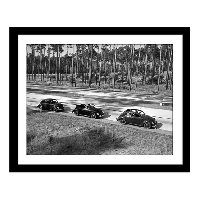 Nolte, Three Models of the Volkswagen Beetle Driving, Germany, 1938/2021, Photograph For Sale